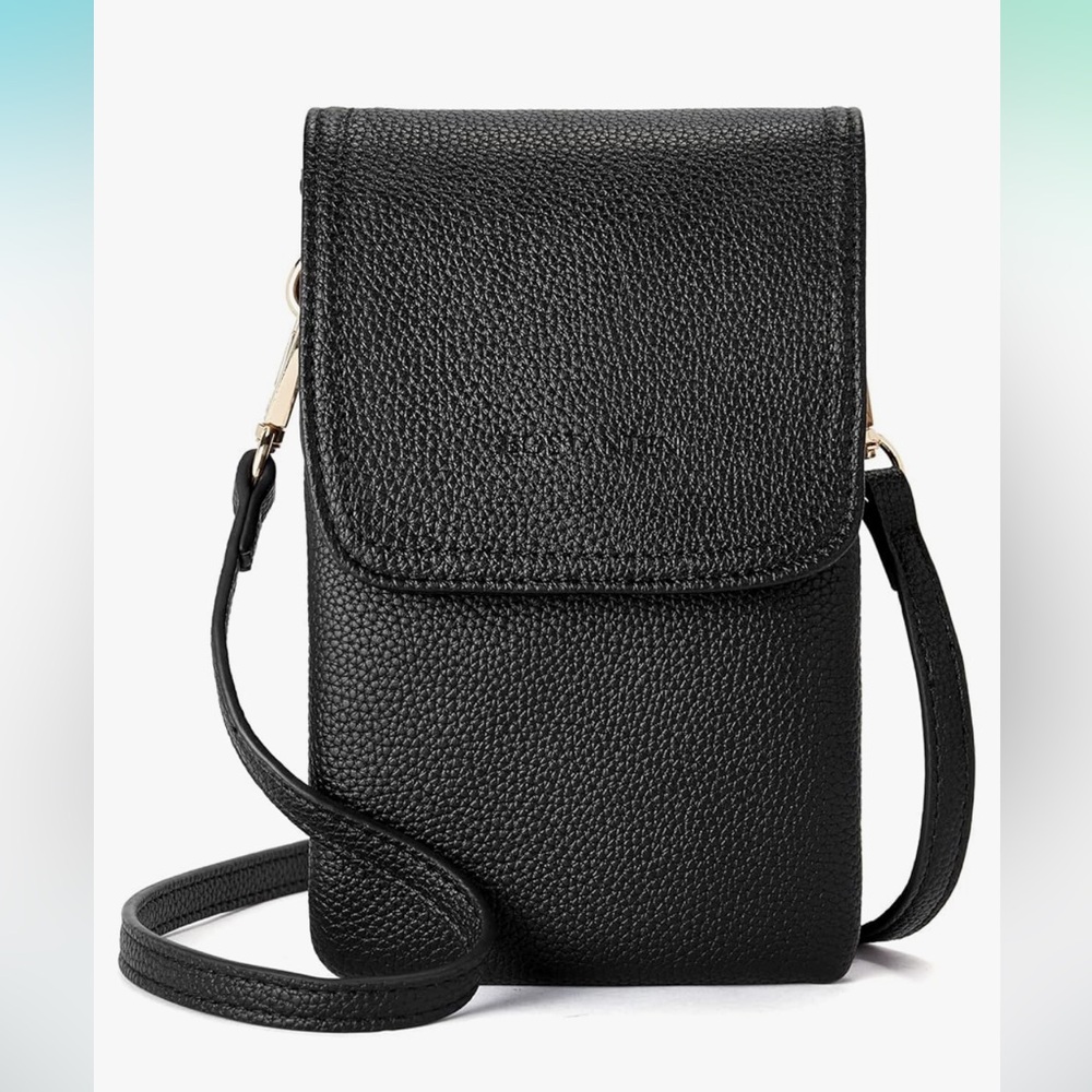 Compact Black Crossbody Bag with Adjustable Strap